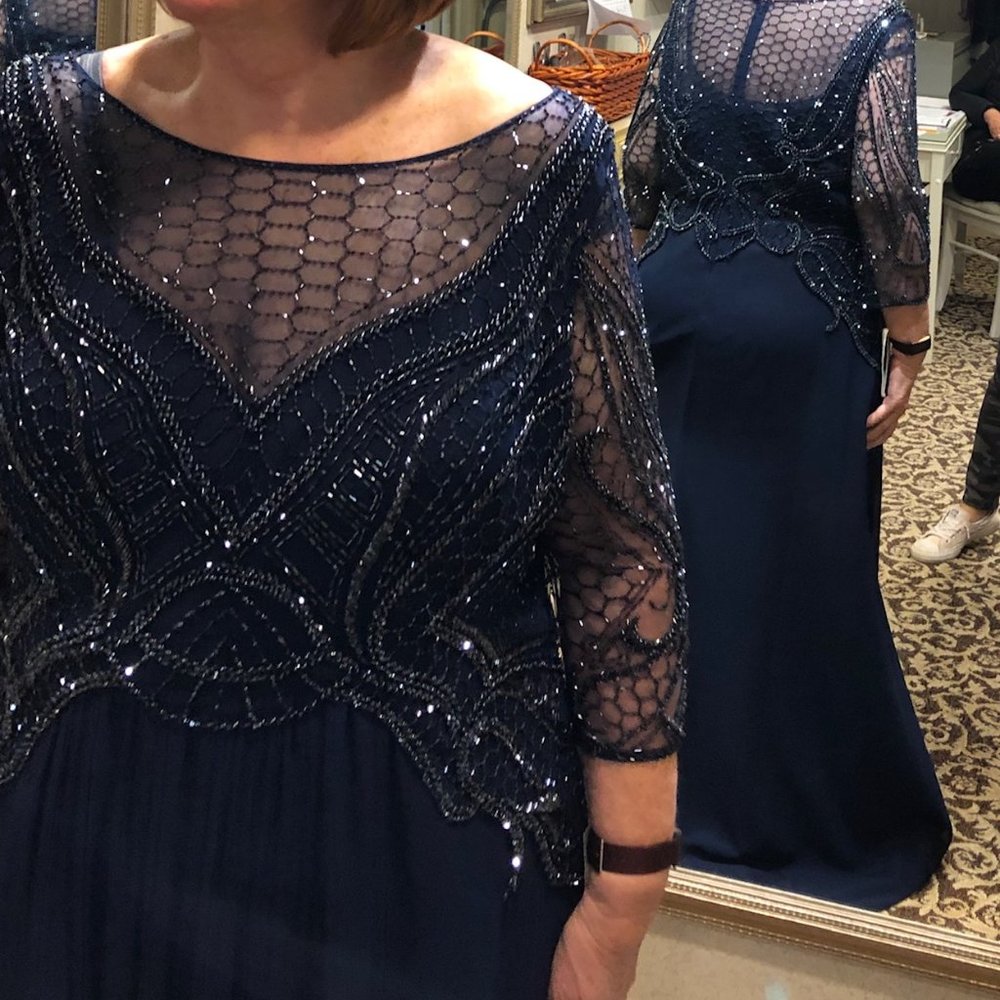 Mother of the Bride Gorgeous Navy Evening Gown